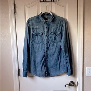 Helix Long Sleeve Button Down Denim Shirt